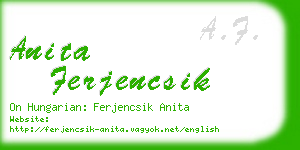 anita ferjencsik business card